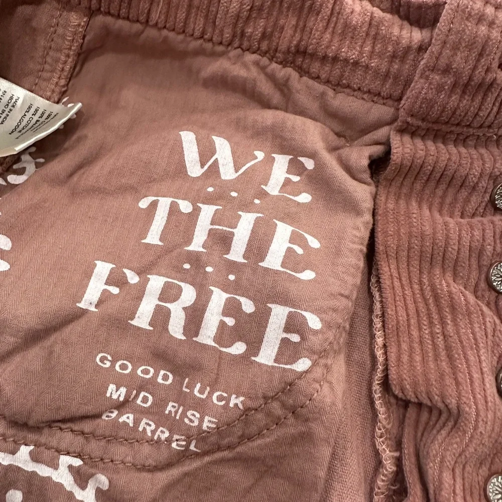 We The Free Good Luck Mid-Rise Barrel Corduroy Pants – Size 26 - Picture 5 of 8